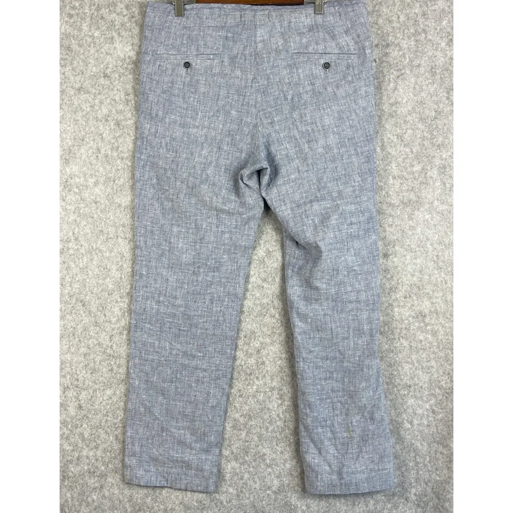 Jos A Bank Reserve Linen Blend Pants Mens 34x30 Blue Tailored Fit Drawstring